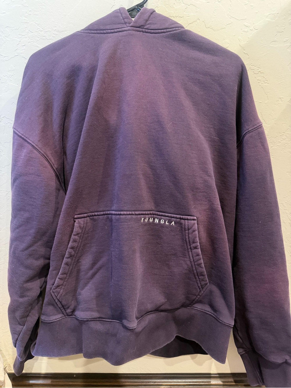 Mens Youngla 549 Purple Embroidered Phantom Heavyweight Hoodie Sz Large